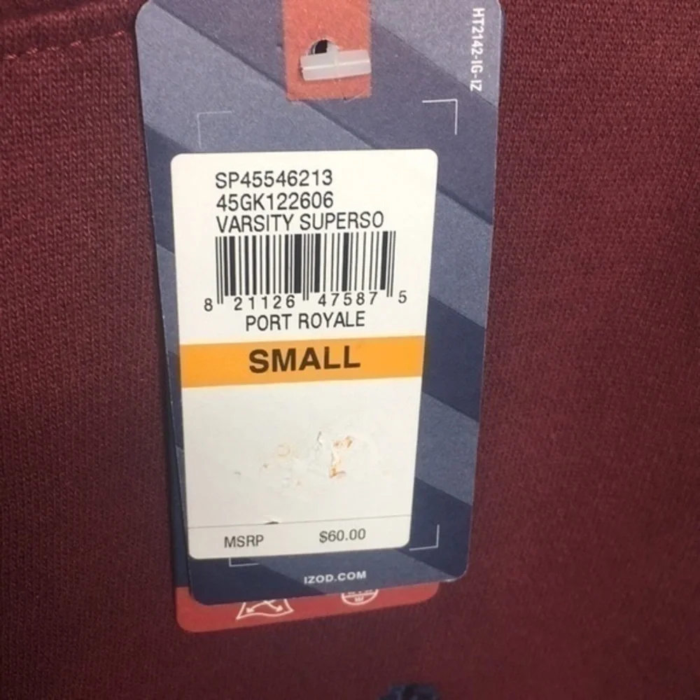 IZOD maroon varsity fleece crewneck pullover